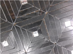 Black Nero Margiua Mix Silver Glass Mosaic Tile