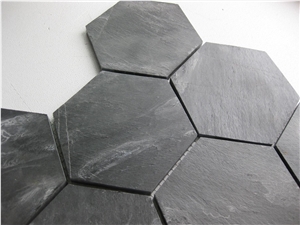 Grey Slate Hexagon Mosaic, Mosaic Pattern