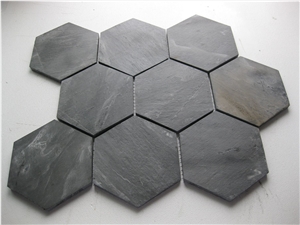 Grey Slate Hexagon Mosaic, Mosaic Pattern
