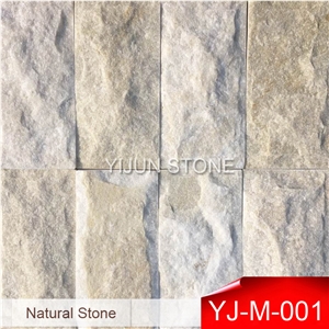 Creamy White Quartzite Mushroom Stone, Natural Stone Wall Panel