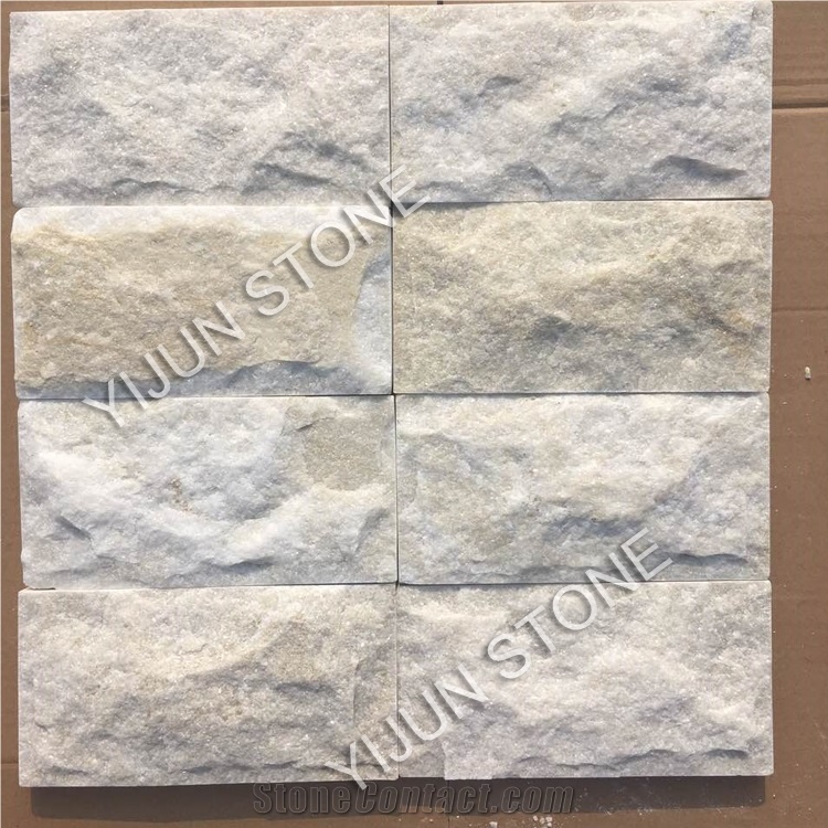 Creamy White Quartzite Mushroom Stone, Natural Stone Wall Panel
