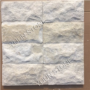Creamy White Quartzite Mushroom Stone, Natural Stone Wall Panel