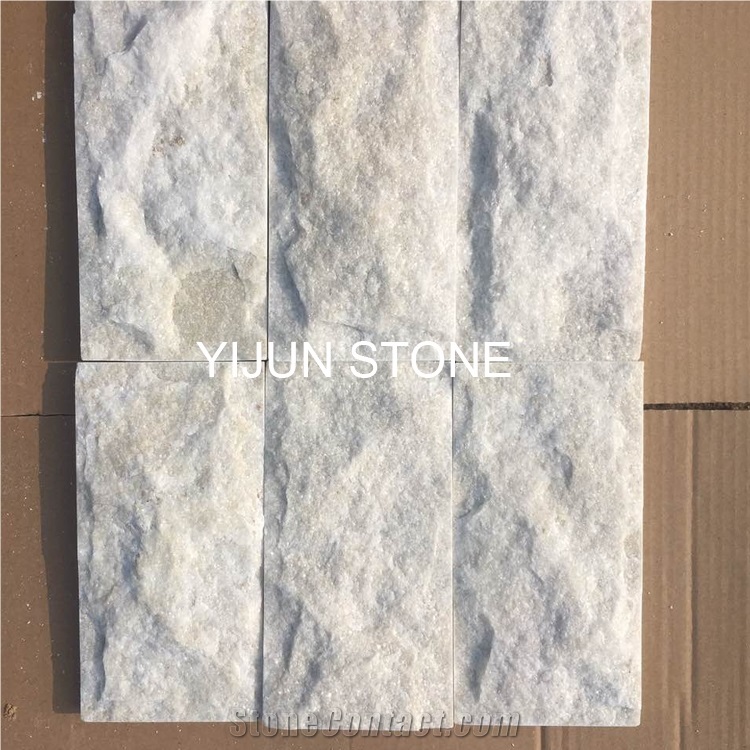 Creamy White Quartzite Mushroom Stone, Natural Stone Wall Panel