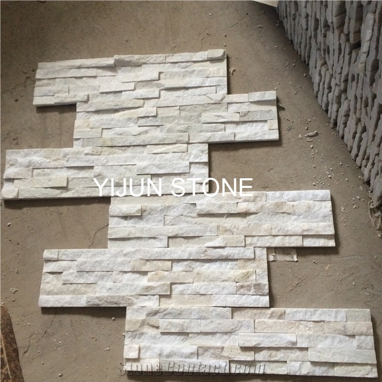 Sparkle Natural Stone Used to Interior Wall Decoration, White Quartzite Wall Cladding, Wall Panel Made in China, Hebei