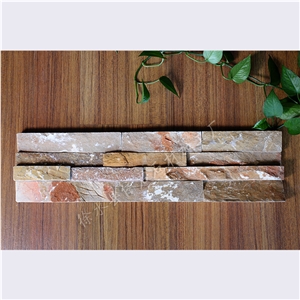  Rusty Slate Culture Stone, Hebei P014 Surface Wall Cladding, Yellow Wood  Slate Wall Panel