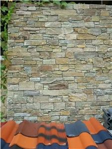 Warm Color Slate Cement Cultured Stone, China Slate Ledgestone Fireplace Surrond Decorative
