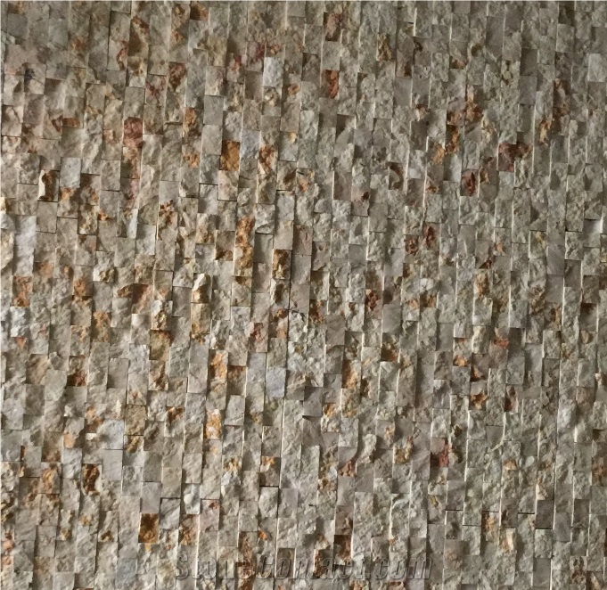 White Marble + Quartize Culture Stone for Wall Cladding, Wall Panel, Split Surface, Hebei, China