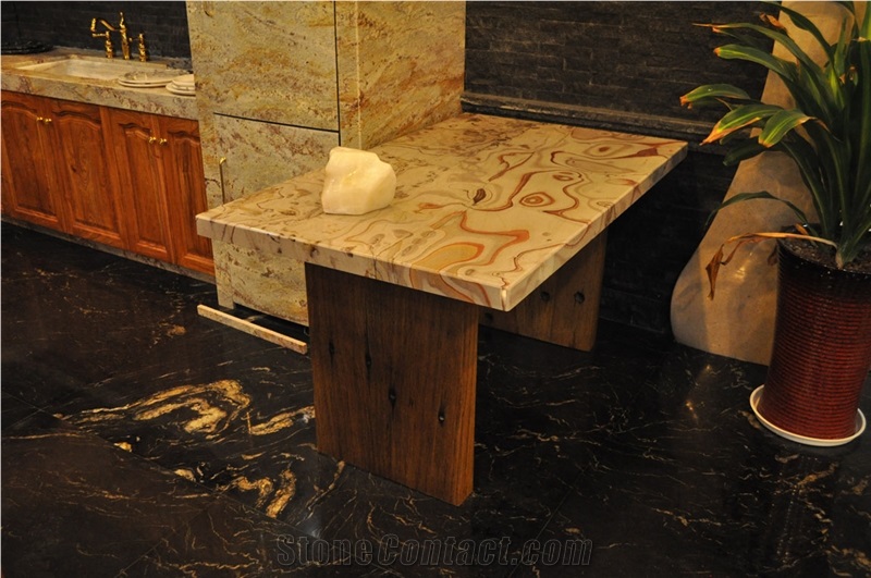 Own Factory High Quality Cheapest Polished Piccsso Quartzite Slabs,Yellow Quartzite Slabs & Tiles & Cut-To-Size for Floor Covering and Wall Cladding,For Project/Hotel/House,Large Quantity in Stock