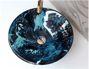 Blue Bathroom Sink, Round Basins, Vessel Sinks