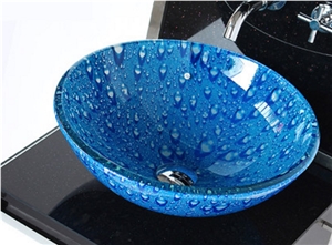 Blue Bathroom Sinks, Vessel Sinks, Round Basins
