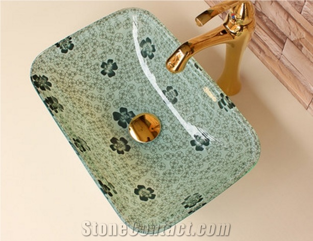 Rectangle Glass Sinks, Bathroom Sinks, Vessel Sinks