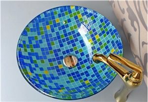 Round Sinks, Mosaic Basin, Vessel Sinks