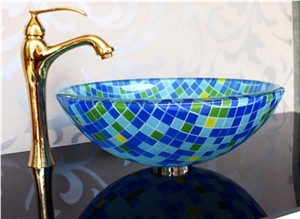Round Sinks, Mosaic Basin, Vessel Sinks