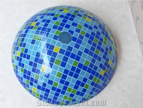 Round Sinks, Mosaic Basin, Vessel Sinks