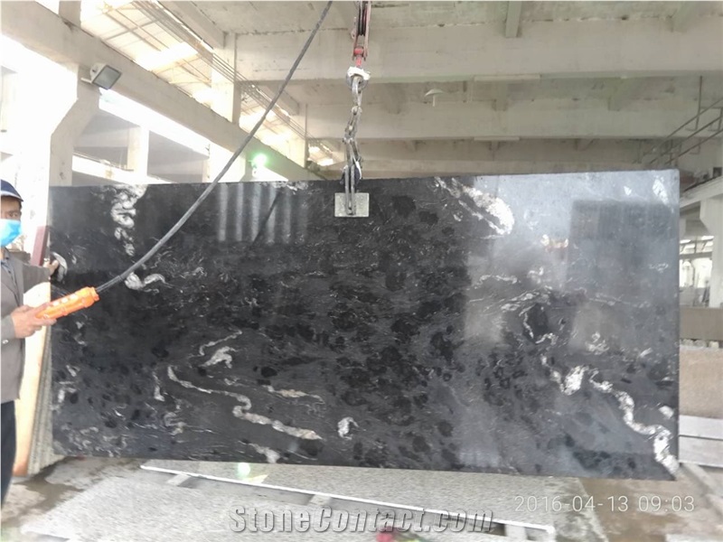 Black Cosmic Granite Slabs, Titanium Granite Slabs, Cosmic Night,Cosmic Brazil Black Cosmic Slabs, Cosmic Black Granite,Granito Preto Cosmico, Black Cosmic Granite, Exotic Granite