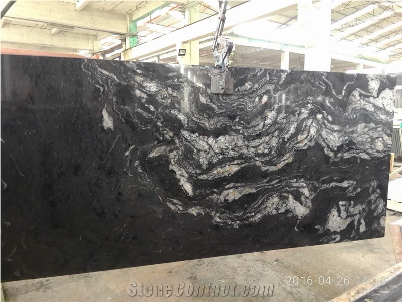 Black Cosmic Granite Slabs, Titanium Granite Slabs, Cosmic Night,Cosmic Brazil Black Cosmic Slabs, Cosmic Black Granite,Granito Preto Cosmico, Black Cosmic Granite, Exotic Granite