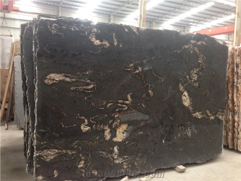 Black Cosmic Granite Slabs, Titanium Granite Slabs, Cosmic Night,Cosmic Brazil Black Cosmic Slabs, Cosmic Black Granite,Granito Preto Cosmico, Black Cosmic Granite, Exotic Granite