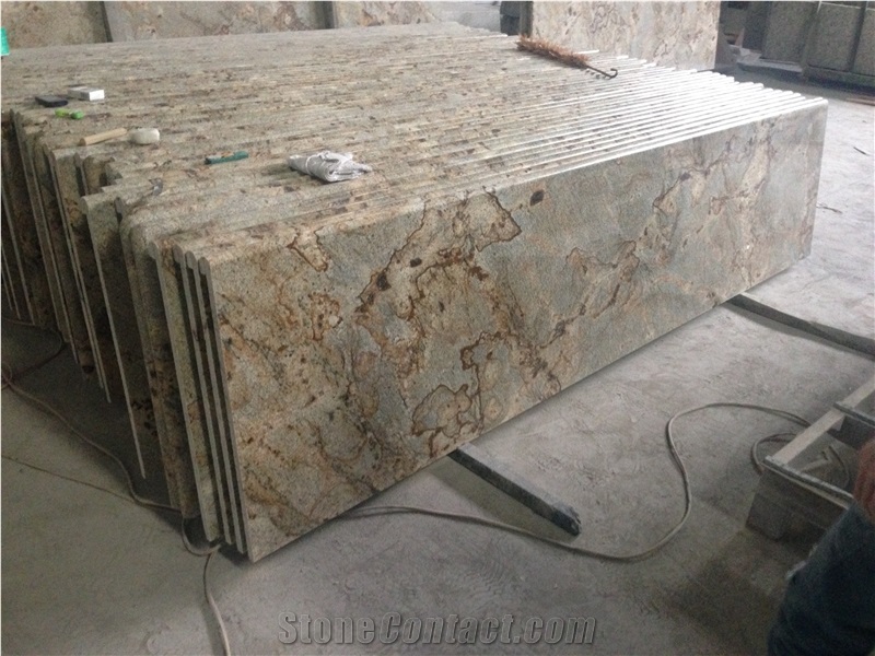 Brazil Lapidus Kitchen Countertops/Lapidus Kitchen Islands/Lapidus Gold Kitchen Countertops/Golden Lapidus/Lapidus Storm/Juparana Lapidus/Lapidus Granite Kitchen Peninsula/Lapidus Tops