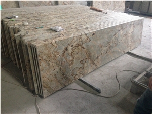 Brazil Lapidus Kitchen Countertops/Lapidus Kitchen Islands/Lapidus Gold Kitchen Countertops/Golden Lapidus/Lapidus Storm/Juparana Lapidus/Lapidus Granite Kitchen Peninsula/Lapidus Tops