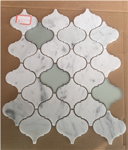 Cararra White Marble Mosaic/Bianco Carrara Marble Mosaic, Hexagon Mosaic, Floor/Wall Mosaic/Mosaic Border/Chinse White Marble Mosaic/White Wood Marble Mosaic/Onyx Mosaic/Slate Mosaic