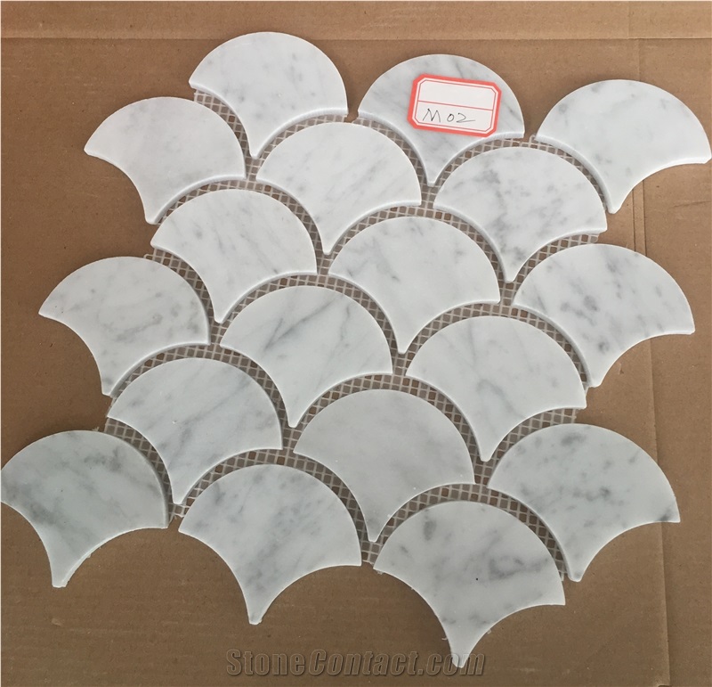 Cararra White Marble Mosaic/Bianco Carrara Marble Mosaic, Hexagon Mosaic, Floor/Wall Mosaic/Mosaic Border/Chinse White Marble Mosaic/White Wood Marble Mosaic/Onyx Mosaic/Slate Mosaic