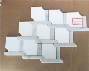 Cararra White Marble Mosaic/Bianco Carrara Marble Mosaic, Hexagon Mosaic, Floor/Wall Mosaic/Mosaic Border/Chinse White Marble Mosaic/White Wood Marble Mosaic/Onyx Mosaic/Slate Mosaic