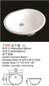 Ceramic Sinks/Porcelain Sinks/Porcelain Bowls/Bathroom Basins/Sink Bowls