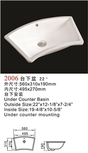 Ceramic Sinks/Porcelain Sinks/Porcelain Bowls/Bathroom Basins/Sink Bowls