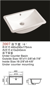 Ceramic Sinks/Porcelain Sinks/Porcelain Bowls/Bathroom Basins/Sink Bowls