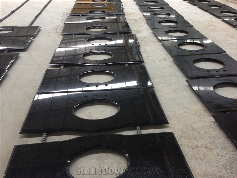 China Black Vanity Tops/Shanxi Black Vanity Tops/China Black Granite/Shanxi Black Granite/China Black Slabs/China Black Bathroom Countertops
