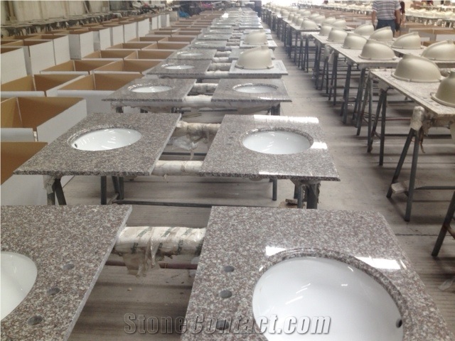 China G664 Granite, Luna Pearl Granite, Bainbrook Brown,Black Spots Brown Granite,Copper Brown,Fu Rose,Loyuan Red Granite,Luo Yuan Violet,Luoyuan Violet,Majestic Mauve,Misty Brown,Vanity Tops