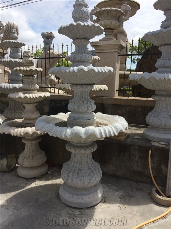 China Gris Perla White Granite Fountain and Carving Crafts
