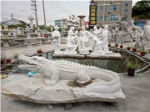 China Gris Perla White Granite Fountain and Carving Crafts