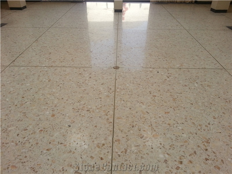 Terrazzo Tile Floor Cleaned, Honed and Sealed