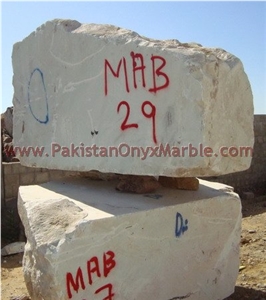 Afghan White Marble Monolama Blocks