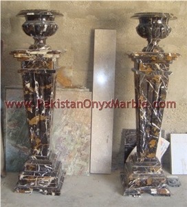 Black and Gold Marble Pedestals Collection