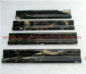 Black and Gold ( Michael Angelo) Marble Chair Rail Molding