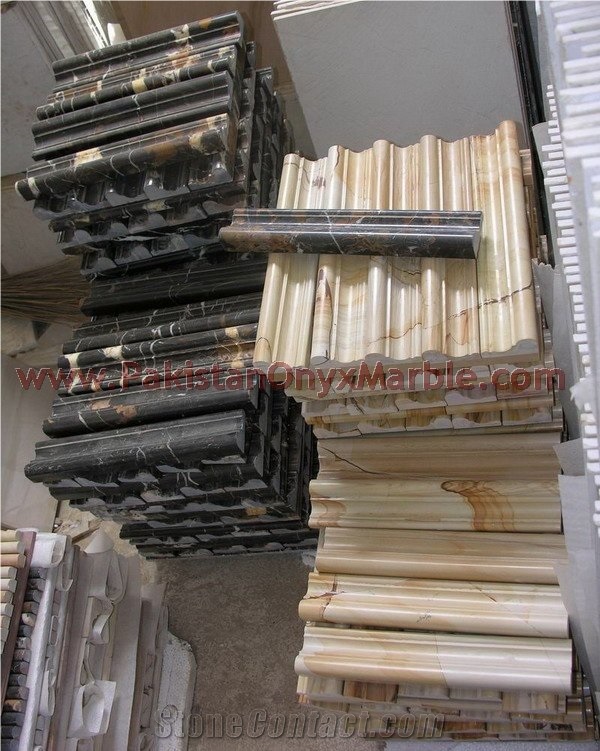 Black and Gold ( Michael Angelo) Marble Chair Rail Molding
