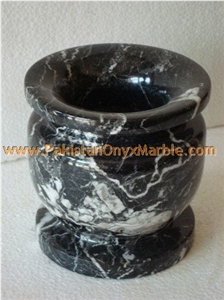 Black Zebra Marble Flower Vases