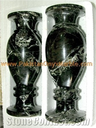 Black Zebra Marble Flower Vases