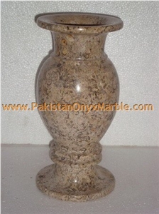 Fossil Marble Flower Vases