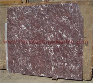 Red and White Marble Slabs