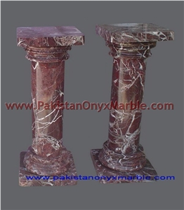 Red Zebra Marble Pedestals Collection