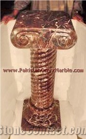 Red Zebra Marble Pedestals Collection