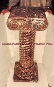 Red Zebra Marble Pedestals Collection