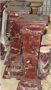 Red Zebra Marble Pedestals Collection