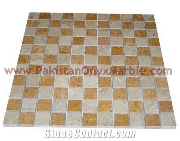 Sahara Beige Marble Mosaic Tiles