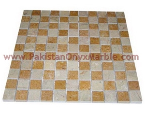 Sahara Beige Marble Mosaic Tiles