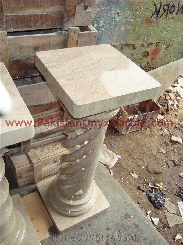 Sahara Beige Marble Pedestals Collection