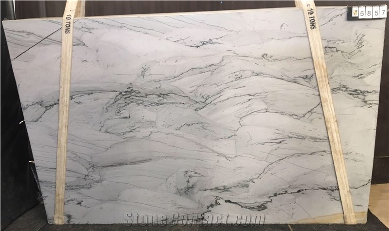 Infinity White Sea Pearl Quartzite Slab